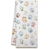 XUISWELL Dog Cat Mom Gifts for Women, Dog Cat Paw Print Hand Dish Tea Towels for Kitchen Bathroom Decor Decorations, 16x24 Inch