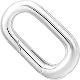 Pndeyo 925 Sterling Silver Oval Jewelry Clasps, Hypoallergenic Necklace Enhancer Shortener, Spring Bail Clasp Rings Connector Clips for Bracelet Anklet Jewelry Making