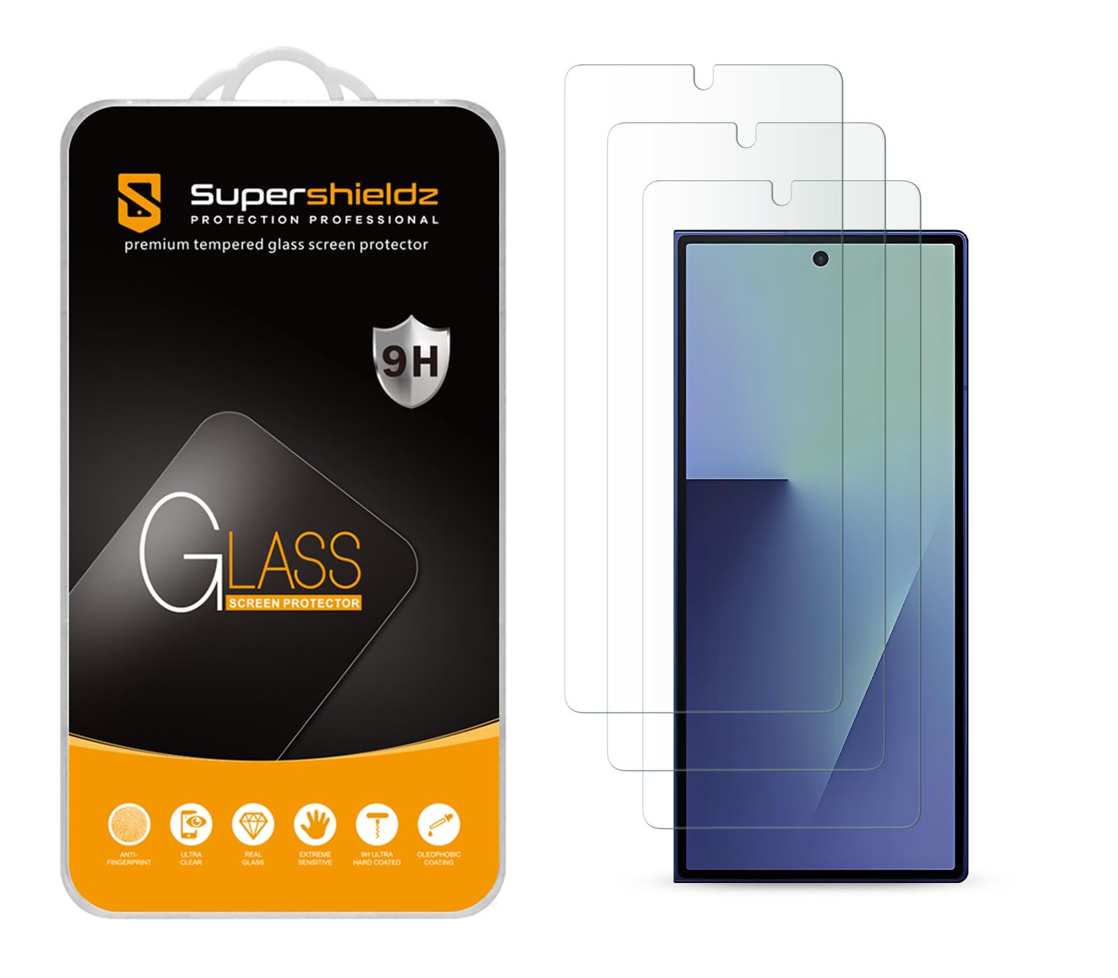 Supershieldz (3 Pack) Designed for Samsung Galaxy Z Fold 7 Tempered Glass Screen Protector, [Case Friendly] Anti Scratch, Bubble Free