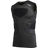 COOLOMG Youth Baseball Chest Protector Padded Compression Shirt Sleeveless Softball Football Lacrosse Rib Heart Sternum Guard