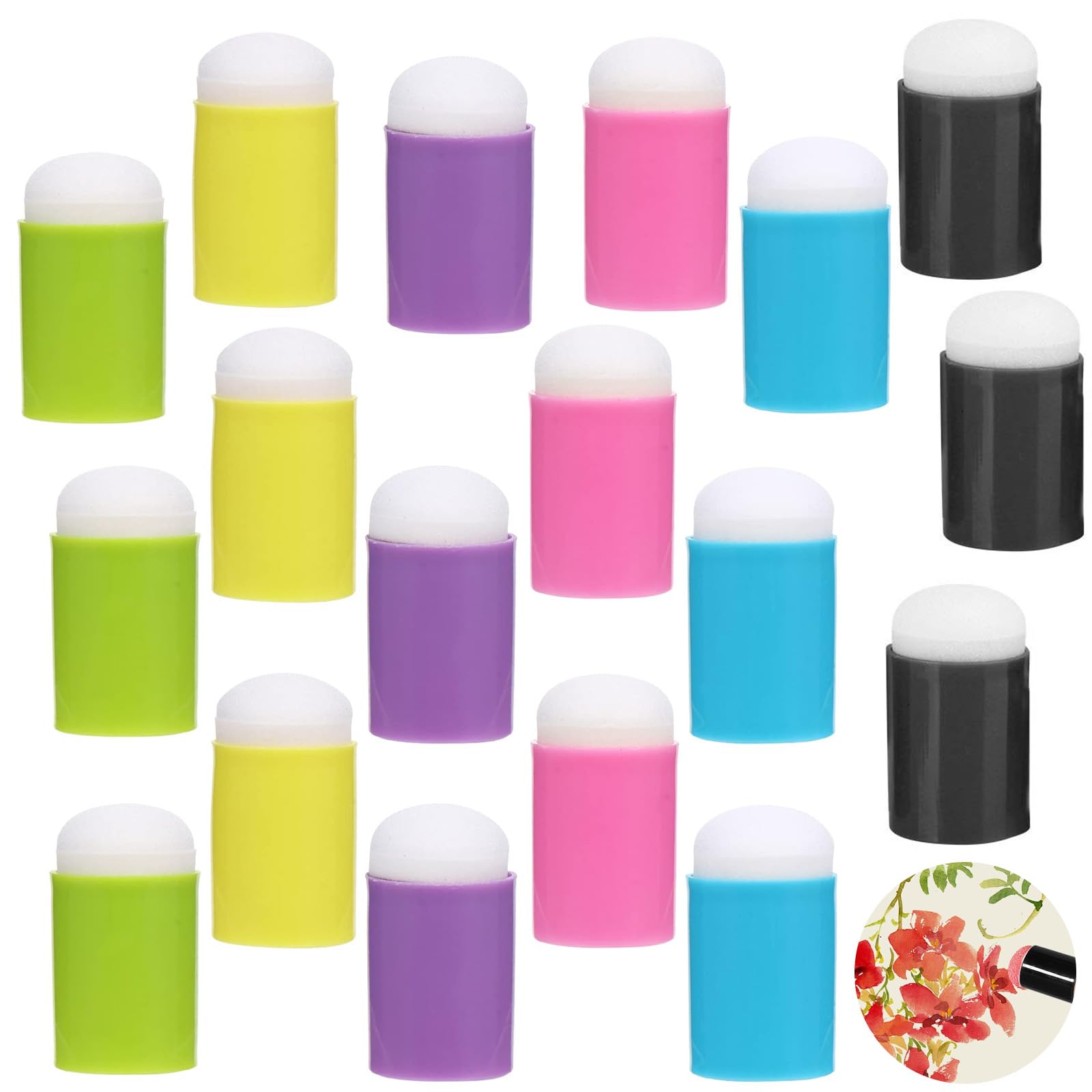 Eowppue 18 Pcs Kids' Finger Painting Sponge Set - Finger Covers for Mess-Free Art Fun, Sponge Stamps for Preschool Creative Activities, Sponge Stencils for Child-Friendly Craft Time