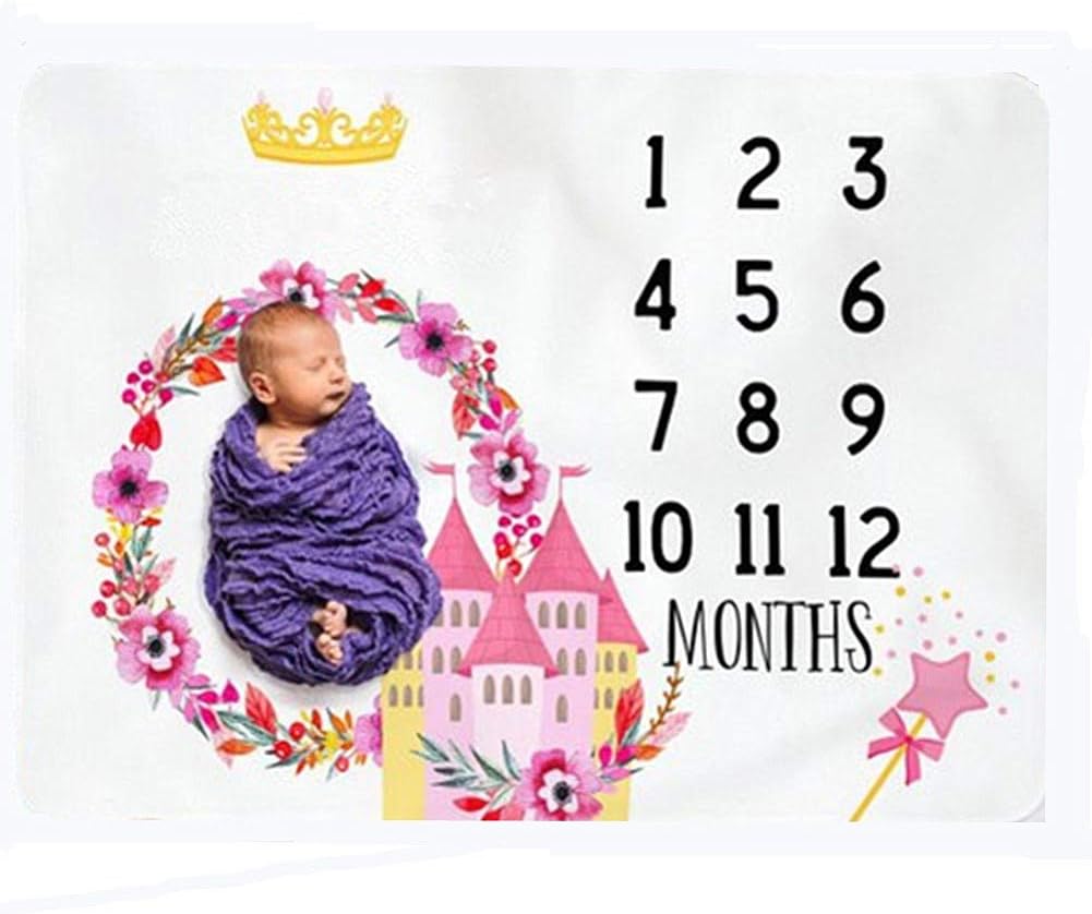 DC CLOUD Baby Blanket Girls Baby Milestone Blanket Newborn Baby Milestone Blanket Flannel Milestone Blanket Floral Milestone Blanket Soft Milestone Blanket