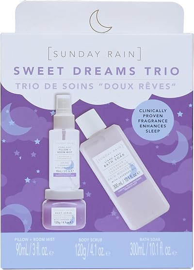 Sunday Rain Sweet Dreams Trio Lavender Bath Soak Scrub Pillow Mist Vegan