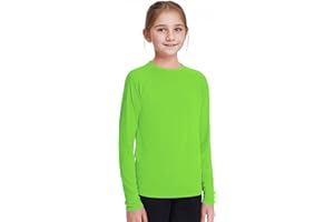 Witwot Girls Rash Guards Sun Shirts Long Sleeve Swim Shirts for Kids Outdoor Athletic UV Protection Lightweight Quick Dry