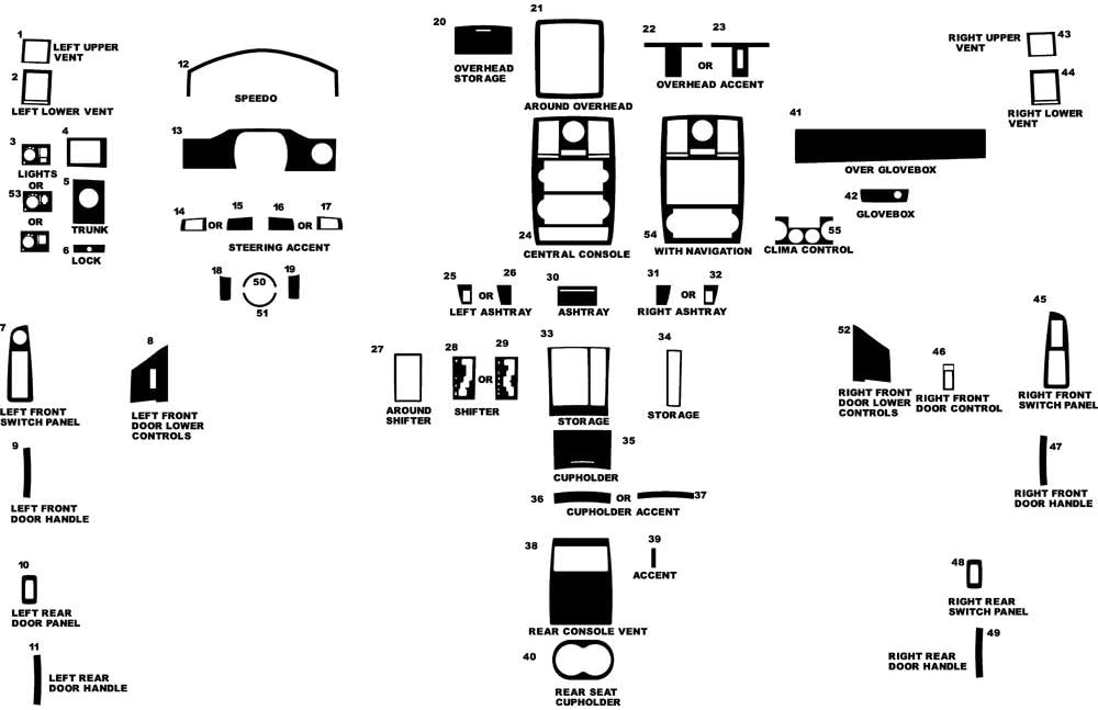 Rvinyl Rdash Dash Kit Decal Trim for Chrysler 300 2005-2007 - Wood Grain (Oak Blonde)