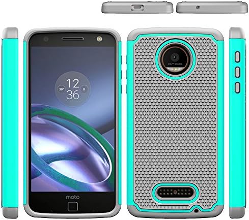 Moto Z Force Case,LKsung Hybrid Case 2 in 1 Hard PC+ Soft TPU Impact Protection Heavy Duty Shockproof Full-Body Protective Case for  Motorola Moto Z Force (mint)