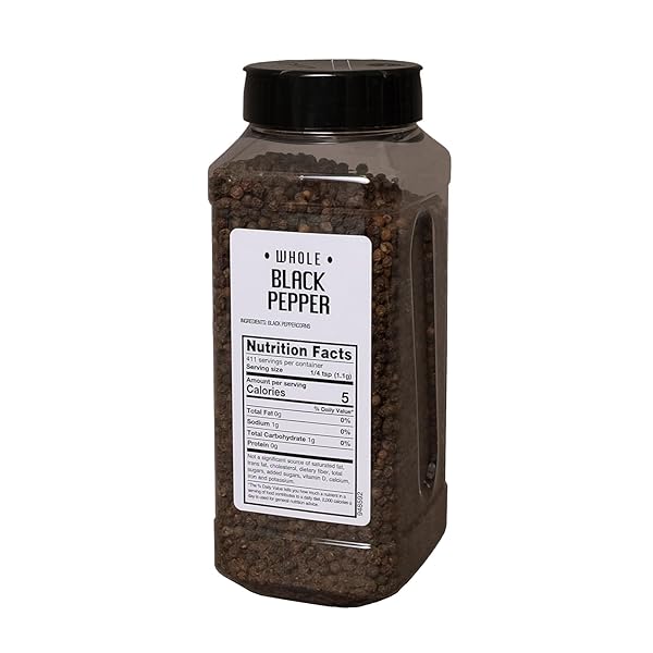 SAUER’S WHOLE BLACK PEPPER | 1 POUND CANISTER | FOODSERVICE