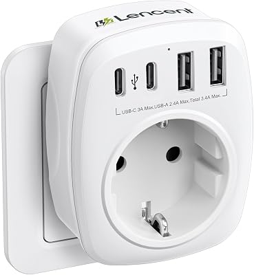Ladron Enchufes, Cargador USB de Pared con 1 Toma de CA