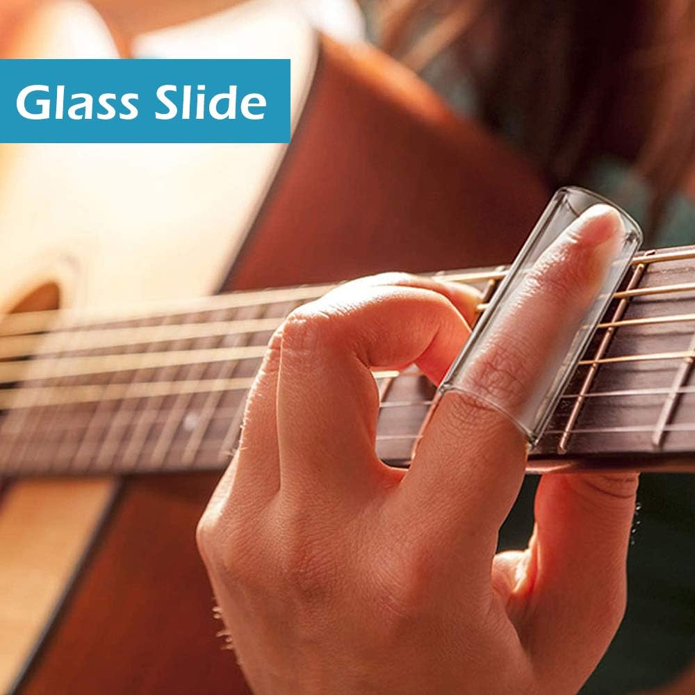 Guitar Slides,1x Glass Slide and 1x Stainless Steel Slider for Electric Guitar Acoustic Guitar and Bass 6cm - Image 3