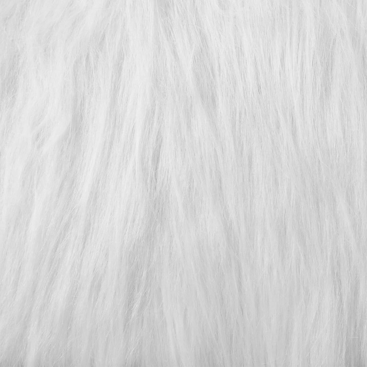 Photo 1 of Faux Fur Fabric Christmas Winter Squares Shaggy Fur Fabric Patches White 18x40 Inch for DIY Craft Hobby Halloween Winter Costume Decoration