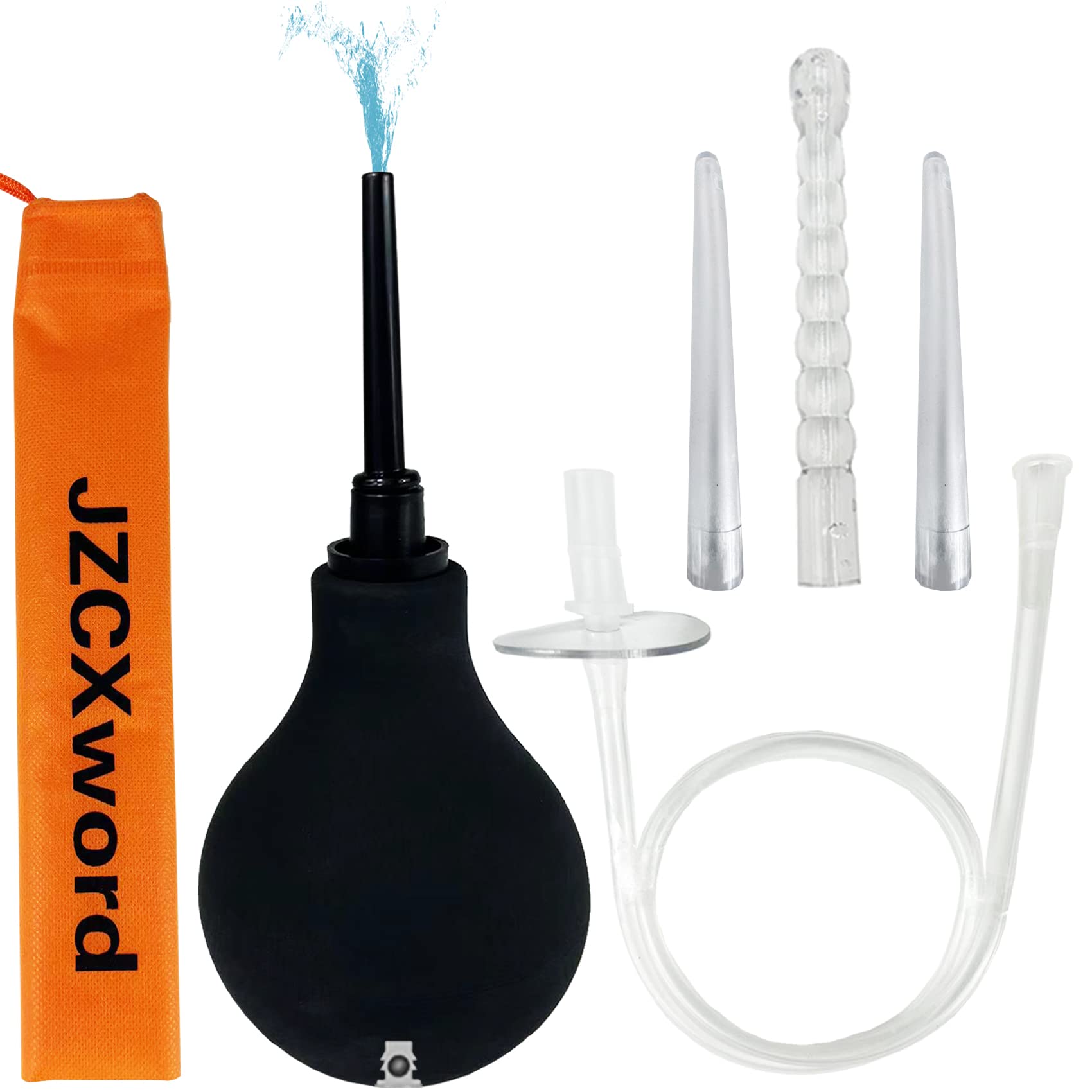 Photo 1 of JZCXword Enema Bulb Kit Douche Cleaner for Men Women 9.3oz Enama Bulb 19.7in Long Silicone Hose for Colon Detox Cleanse Enemas