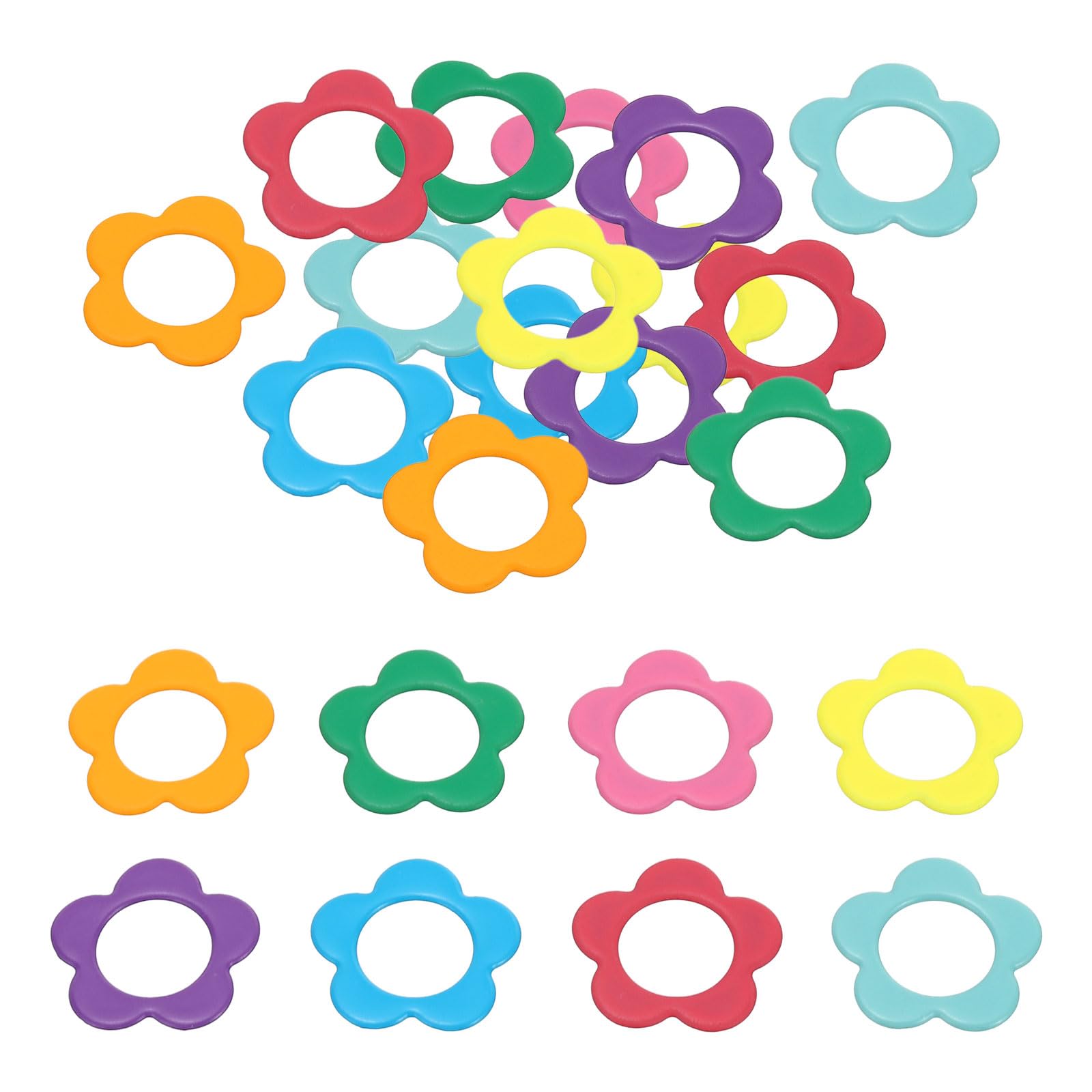 PATIKIL Colorful Crochet Stitch Markers, 60 Pack Metal Knitting Markers Flower Locking Stitch Marker for Sewing Crocheting DIY Craft