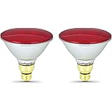 Sterl Lighting – 70 Watt E26 Medium Base PAR38 Colored Flood Light Bulbs Indoor Recessed Fixture or Outdoor Replacement Pool Spotlights 120V 5.19Inch 300Lm Halogen Reflector Red – 2 Pack