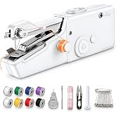 Handheld Sewing Machine, Portable &amp; Cordless Mini Sewing Machine for | Beginners - Electric Fast Stitching, DIY Fabric Clothes Repair Kit, Home Travel Mending Machine with Accessories(White)