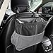 Kuelor Waterproof Car Trash Can, Leakproof Auto Garbage Bag for Litter with 3 Mesh Pockets, Collapsible Storage Organizer, Black