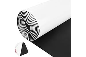ToLanbbt Sponge Neoprene Foam Sheet with Adhesive - 1/8” Thick, 12” x 59” Closed Cell Foam Rubber Roll, Weatherproof Soundproof Padding for Automotive, Cabinet, Furniture, Crafts, DIY, Black
