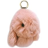 jtkdxqs Mini Bunny Keychain Artificial Rabbit Fur Plush Fluffy Key Ring Car charm for Women