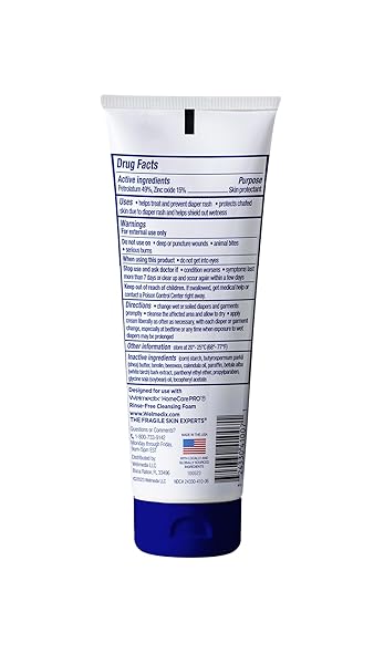 WELMEDIX HOMECARE PRO RAPID RELIEF ADULT DIAPER RASH CREAM – EXTRA THICK, MOISTURIZING BARRIER CREAM FOR INCONTINENCE AND HEALING/ZINC OXIDE (4OZ TUBE)