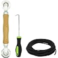 HOMMEE Screen Repair Kit - Screen Roller Tool with Bearing, Screen Retainer Spline(32ft) and Spline Removal Hook for Installing & Replacing Window Patio Sliding Door