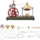 ENGINEDIY DIY Retro Steam Engine Kit with Spherical Boiler | Vertical Steam Engine Model Support and Additional Load Metal Engine Model Kits for Adults to Build