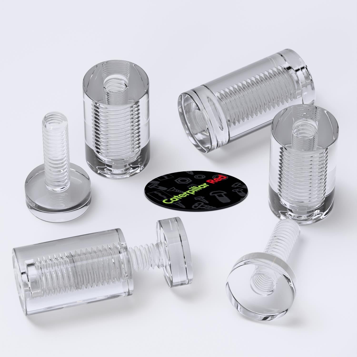 4 x Clear Standoffs, Glass Like, Acrylic, Transparent spacers, Plastic, wallmount, Display Signs, Through Hole Panels Supports, Water Resistant, Anti-Corrosion, Waterproof, Size 19x30mm