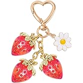 Rikhiua Cute Strawberry Keychain Bag Charm for Bag Purse Backpack Keys for Women Birthday Holiday Gift