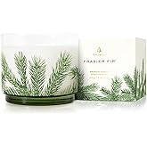 Thymes Frasier Fir Candle - Heritage Pine Needle Luminary Scented Candles - Elegant Pine Candle - Crisp Siberian Fir, Cedarwood & Sandalwood - Holiday Candles - Christmas Decor (Small, 7.5 oz)