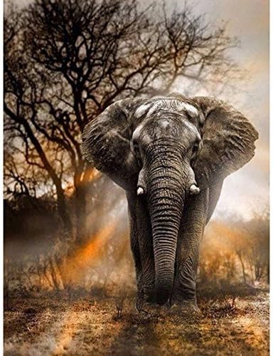 DIY 5D Diamond Painting Kits for Adults Full Drill Embroidery Paintings Rhinestone Pasted DIY Painting Cross Stitch Arts Crafts for Home Wall Decor 30x40cm/11.8×15.7Inches（Elephant)