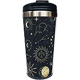 Fenmshairy Sun Moon and Star Travel Coffee Mug 13 Oz, Magic Eye Astrolabe Stainless Steel Insulated Tumbler Cup with Lid, Anniversary, Birthday & Christmas Gift for Men, Women, Friend, Bestie, Sister