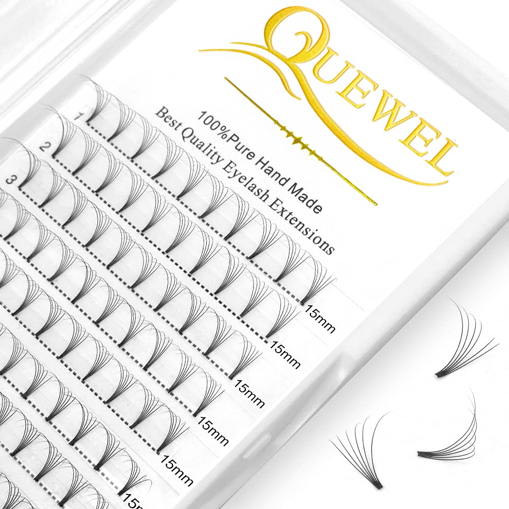 Premade Fan Volume Lash Extensions 6D 0.07C 15mm Russian Pre Made Fan Lashes | 3D 4D 5D 6D 0.07/0.10 C/D Curl 8-15mm | Long Lasting | Easy Application（6D 0.07C 15mm）