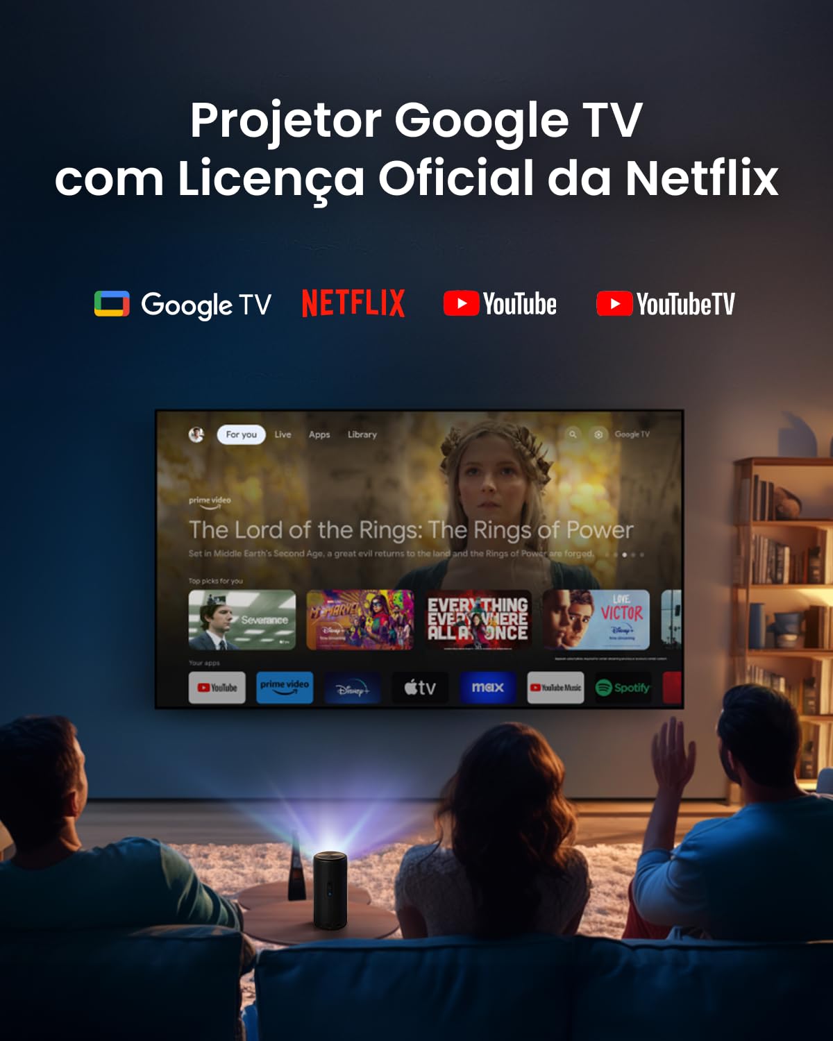 Nebula Capsule3 Mini Beamer, Smart Projektor, 1080p, WLAN, 200 ANSI-Lumen, Tragbarer Beamer, mit GTV, Netflix Vorinstalliert, Dolby Digital, 120-Zoll Bild,integrierter Akku, 2,5 Stunden Spielzeit 2