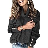 Sovelen Women's Oversized Turtleneck Chunky Pullover Sweaters Cowl Neck Long Sleeve Winter Slouchy Loose Knit Sweaters