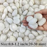 FANTIAN 2 Lbs White Pebbles 20-30 mm Decorative Stones for Plants Pots view 2