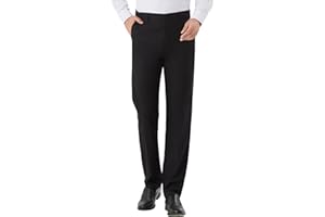 IDTSWCH Men's Tall Classic Fit Flex Flat Front Dress Pants Formal Pants for Business & Office