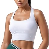 SPORME RUNNING Women Square Neckline Sports Bra Padded Basic Workout Y-Back Racerback Cropped Tank Top
