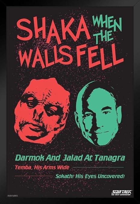 Amazon.com: Pyramid America Star Trek The Next Generation Shaka When The  Walls Fell Dark Black Wood Framed Poster 14x20: Posters & Prints