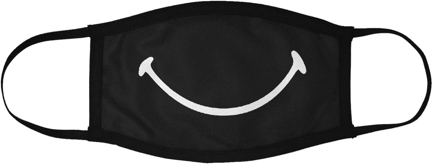 MADANYU Face Mask 3 Layer Printed Reusable Washable Cloth Face Mask - Protects from Dust, Pollen and Pollution - Designer Trendy Unisex - Smile Sign
