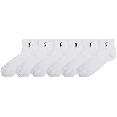 POLO RALPH LAUREN womens Performance Cotton Ankle Socks - 6 Pair Pack - Breathable Mesh & Sport Cushioning