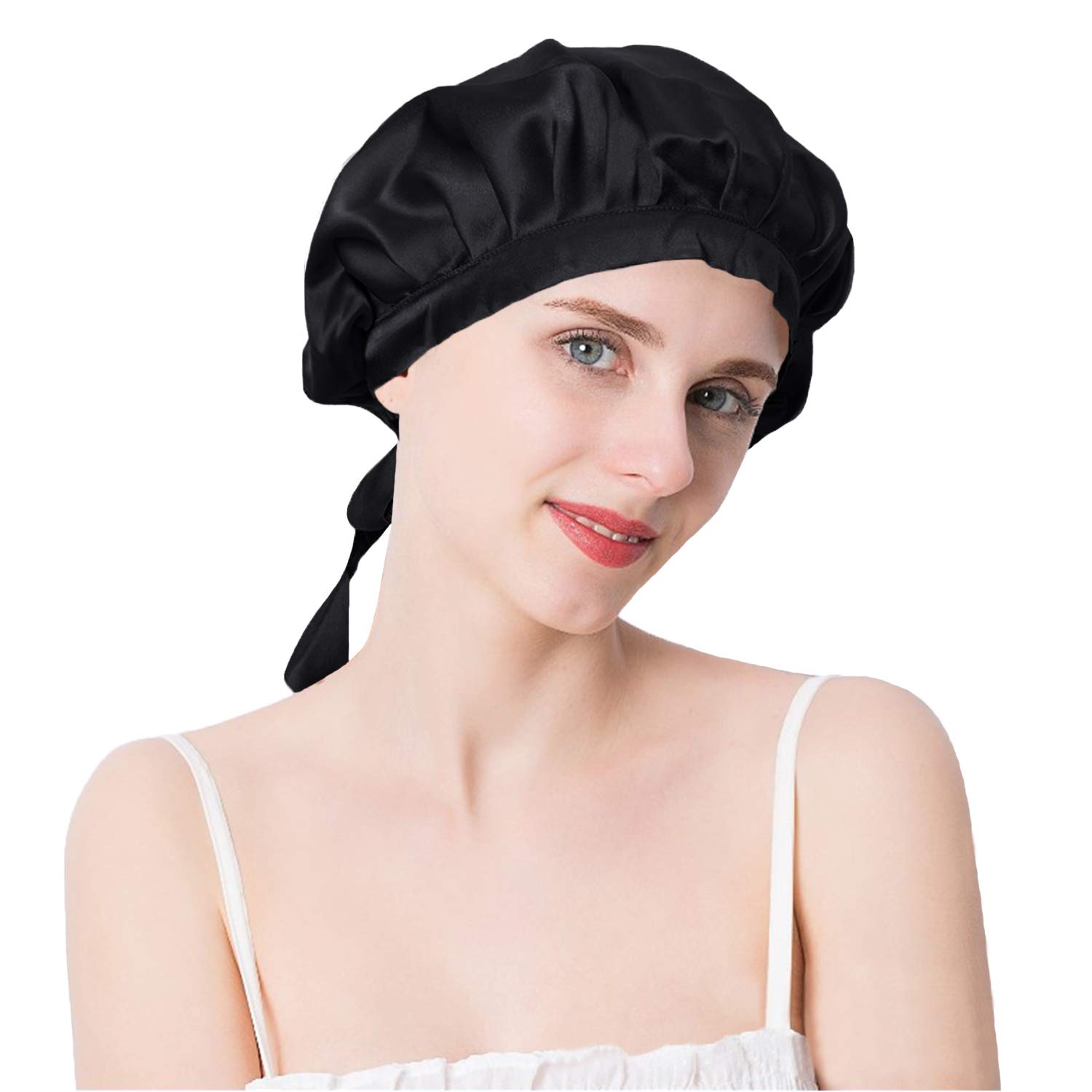 Mulberry Silk Night Sleep Cap Bonnet 