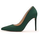 Women's Pumps Slip On High Heels with Pointed Toe 4.1 Inch Stiletto Bridal Party Dress Heels for Casual