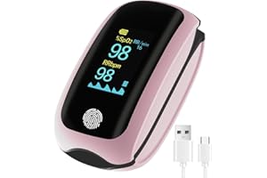 MANHERO Pulse Oximeter Rechargeable, Oxygen Monitor Fingertip, Pulse Oximeter with Respiration, Respiratory Rate Monitor, Oximetry for Athletic Aviation Wide Use (Pink)
