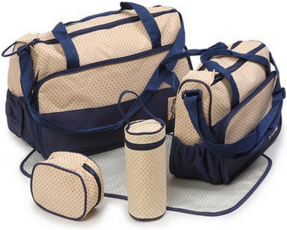 Set De 5 Bolsas Para Bebé - Bandolera, Cambiador, Biberón, Impermeable, Para Hospital Y Viajes