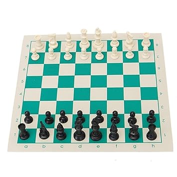 ARFA Sports Foldable Chess Set with Chess Mat & Solid Plastic Coin Pieces for Family Games and Tournament, Small Size, 1 Set of Chess.