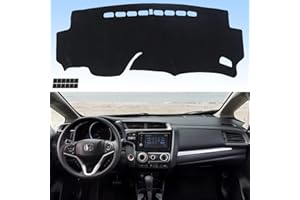 AUQDD Dashboard Cover Mat Fit for 2015 2016 2017 2018 2019 2020 Ho-nda Fit, Black Flannel Dash Mat, Anti-Glare, Anti-Reflection, No Peculiar Smell