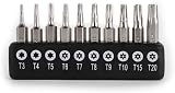 Gunpla 10 Pc Torx Bit Set 4mm Hex Shank CR-V Precision Security Bits T3-T20 view 1