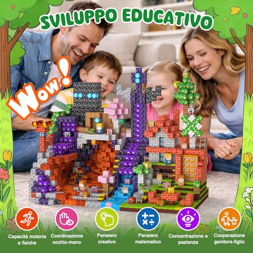 Costruzioni Magnetiche per Bambini 150 PCS 2CM 3+ Giochi Cubi Magnetici, Blocchi Building Blocks Giocattoli Montessori a Partire da 3 4 5 6 7 8 9 10 11 12 Anni Regali di Compleanno per Ragazzi