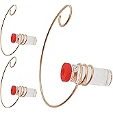 Hummingbird Feeder for Outdoors Hanging Hand-Held Spiral Decorations Copper Water Feeders with Glass Bottles 3 Pcs