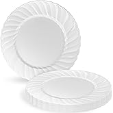 Blue Sky Elegant Ware Collection - Clear 10" Plastic Lunch Plates (18 Count) | Disposable, Durable & Stylish for Parties and Events