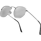 Hipster Hexagonal Polarized Sunglasses Men Women Geometric Square Small Vintage Metal Frame Retro Shade Glasses