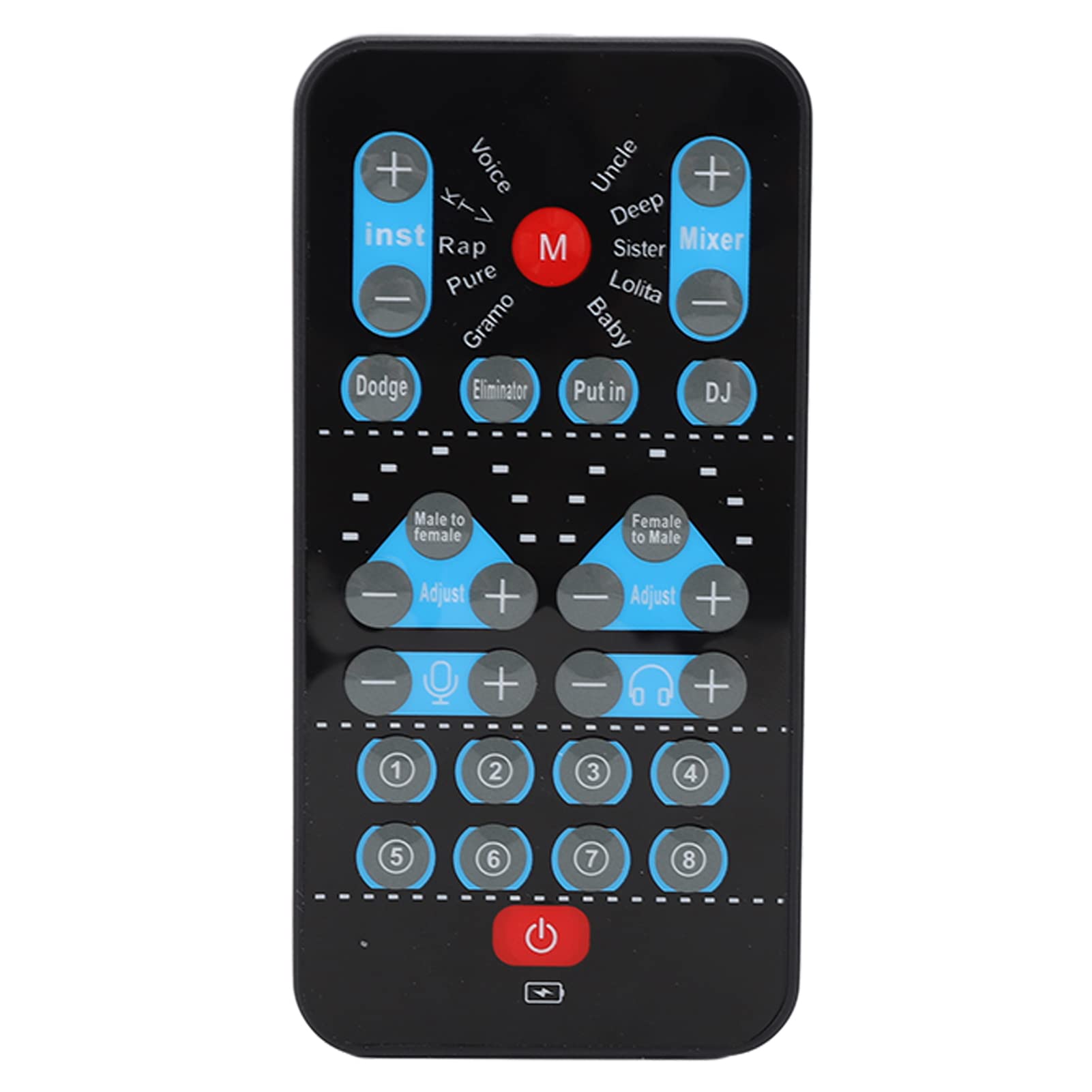 Goshyda Voice Changer, Portable Mini Handheld Voice Changer 8 Sound Effects Sound Card Changer Support Multi Languages Beautification, 8 Sound Effects, Suitable for Mobile Phones, Computers